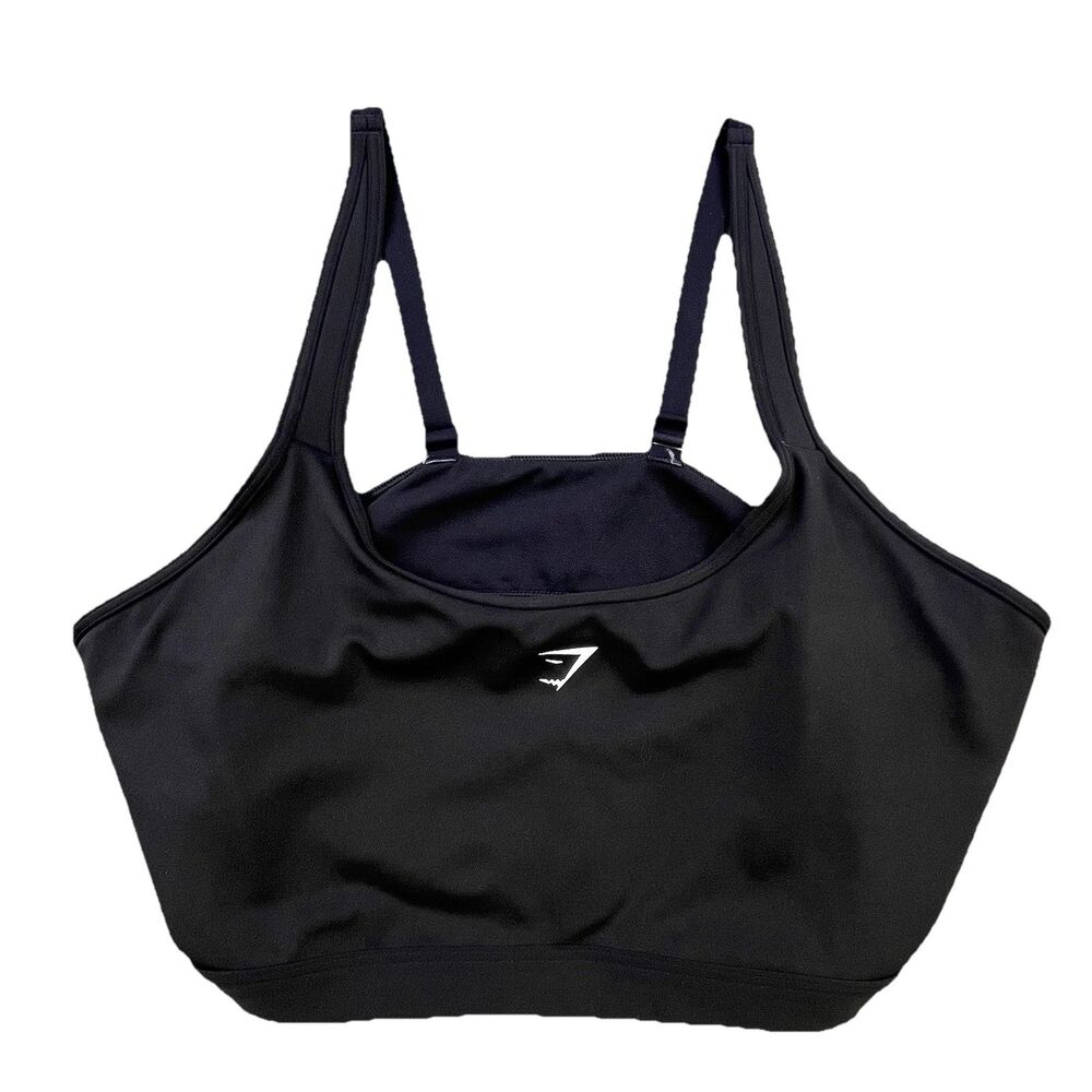 Gymshark Fraction Sports Bra XXL Black Athletic Workout Gym Yoga Adjustable